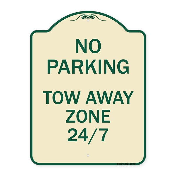 Signmission No Parking Tow Away Zone 247 Heavy-Gauge Aluminum Architectural Sign, 24" x 18", TG-1824-23792 A-DES-TG-1824-23792 - main